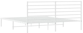 Estrutura de cama com cabeceira 180x200 cm metal branco
