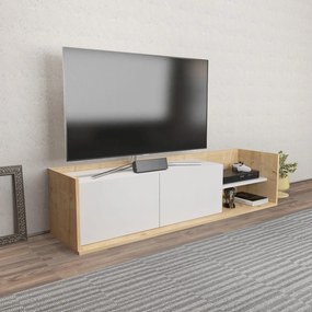 Móvel TV Krog – Carvalho e Branco – 160x35x36,8 cm