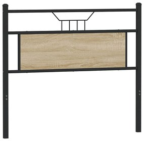 Cabeceira de cama 107 cm derivados madeira/aço carvalho sonoma