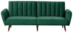 Sofá-cama 3 lugares em veludo verde esmeralda VIMMERBY Beliani