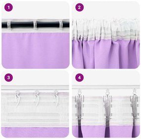 Cortinas com cortinas 2 pcs Roxo 140 x 140 cm Poliéster