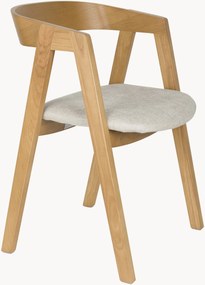 Cadeiras de jantar em madeira de freixo com assento estofado Mads, conjunto de 2