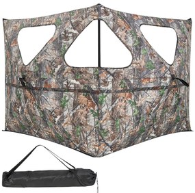 Posto de caça camuflado transparente e portátil de 2 painéis 360 ° cego com bolsa de transporte caça para coelhos/perdizes
