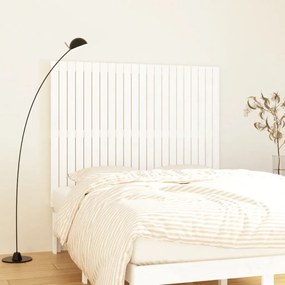 vidaXL Cabeceira de parede 140x3x110 cm madeira de pinho maciça branco