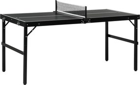 SPORTNOW Conjunto de pingue-pongue, dobrável, fecho e alça, estrutura de alumínio, 152x76x72 cm, Preto | Aosom Portugal