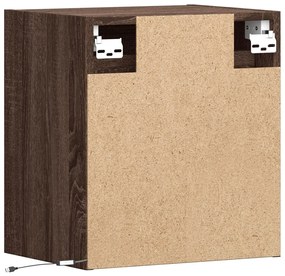 Móvel de parede p/ TV c/ luzes LED 41x31x45cm carvalho castanho
