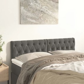 Cabeceira de Cama Paris em Veludo de 160 cm - Cinzento Escuro - Design