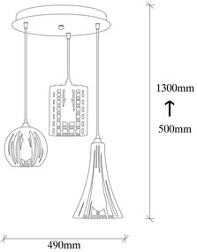 Chandelier Fellini – Preto – 49 x 49 cm