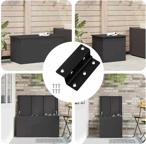 vidaXL Dobradiça 12 pcs Preto 38 x 17 x 60 mm Ferro