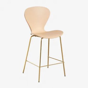 Taburete Alto Uit ↑65 Cm & Dourado & Polipropileno Castanho Trigo - Sklum