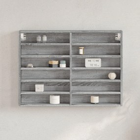 Armário vitrine 80x8,5x58 cm derivados de madeira cinza sonoma