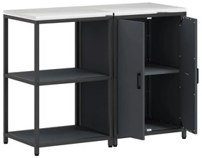 Conjunto de Armazenamento de Cozinha 2 pcs Cinzento-escuro