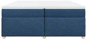 Cama com molas/colchão 200x200 cm tecido azul
