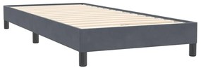 Cama com molas/colchão cinza-escuro 80x220 cm veludo