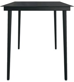5 pcs Conjunto de jantar para jardim preto