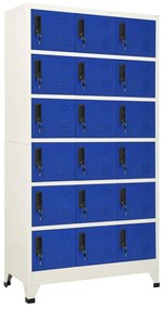 339834 vidaXL Cacifo 90x40x180 cm aço cinzento e azul