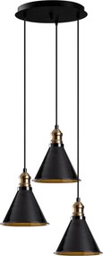 Candeeiro de Teto Berceste – Preto – Diâmetro 40 cm x Altura 117 cm