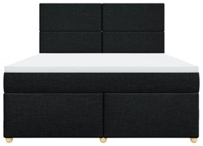 Cama com molas/colchão 180x200 cm tecido preto