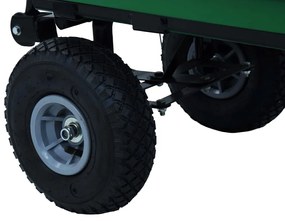 Carrinho de mão basculante para jardim 300 kg 75 L verde