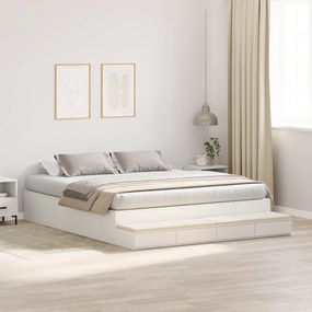 Cama de Armazenamento Branca 200x200 cm