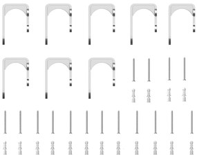 Kit ferragens p/ porta deslizante 366cm aço inoxidável prateado