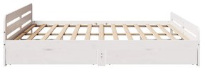 Cama sem colchão 180x200 cm madeira de pinho maciça branco