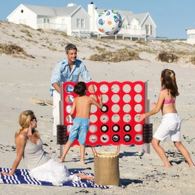 Jogo Gigante 4 para crianças e adultos 4 em linha com 42 anéis Dispositivo de deslizamento rápido 120 x 42 x 104 cm Vermelho