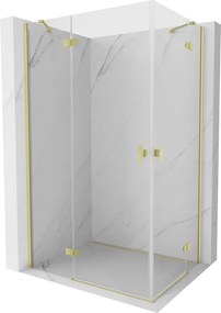 Mexen Mist-H Duo cabine de duche pivotante esquerda 100 x 90 cm, transparente, dourado escovado - 8A5-100L-090P-55-00