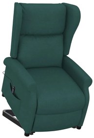 Poltrona elevatória tecido verde-escuro