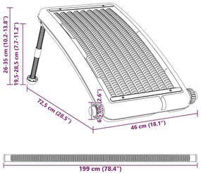 Painel de aquecimento solar curvo para piscina 72,5x46 cm