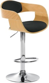 Banco de bar Kingston em couro sintético 50 x 88-102 x 48 cm Natural + Preto