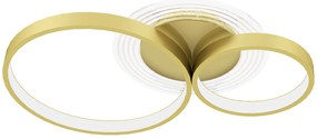 HOMCOM Candeeiro de Teto LED 40W Candeeiro Moderno com Iluminação LED 3000K/4000K/6500K 59x38x7,4 cm Dourado