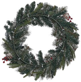 Grinalda decorativa verde e branca com iluminação LED ⌀ 60 cm PAIMIO Beliani