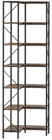 HOMCOM Estante de canto de 7 níveis industrial com prateleiras, 60 x 60 x 198 cm, marrom rústico | Aosom Portugal