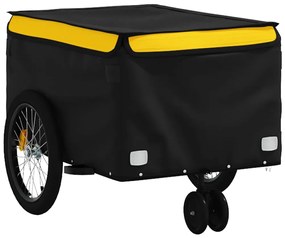 Reboque para bicicleta 30 kg ferro preto e amarelo