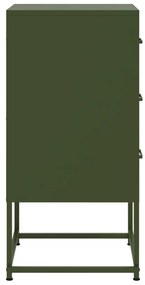 Mesas de cabeceira 2 pcs 36x39x78 cm aço verde-azeitona