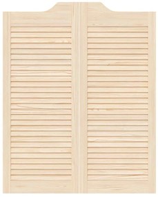 Portas de batente design de persiana 2-Par pinho maciço