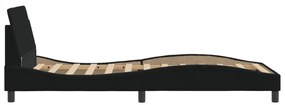 Estrutura de cama sem colchão 100x200 cm tecido preto