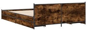 Estrutura de cama c/ gavetas derivados madeira carvalho fumado