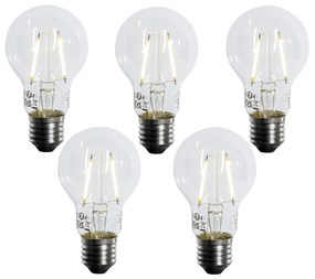 Conjunto de 5 lâmpadas LED E27 A60 Sensor Lux 2,5W 250 lm 3000K