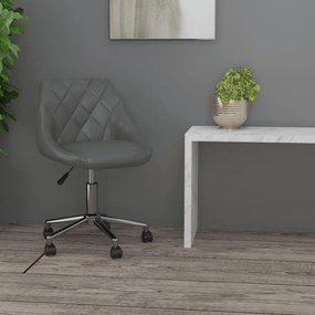 vidaXL Cadeira de escritório giratória couro artificial cinzento