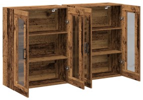 Armários Montados na Parede 2 pcs Madeira Velha 69,5x34x90 cm Madeira
