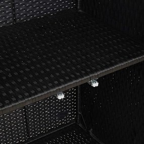 Armário de Armazenamento Preto 100 x 36 x 102 cm em Rattan