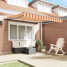 Pérgola Retrátil Automática Amarela e Laranja 350 x 250 cm