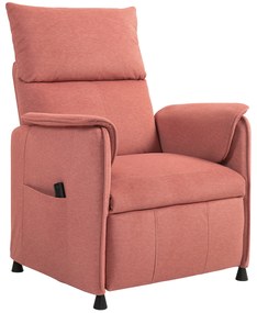 HOMCOM Poltrona Relax Reclinável Elétrica com Função Memória Apoio para Pés Controlo Remoto e Bolsos Laterais 80x83x104 cm Laranja