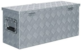 Caixa de alumínio 76,5x26,5x33 cm prateado