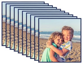 vidaXL Molduras para parede ou mesa 10 pcs 20x20 cm MDF azul