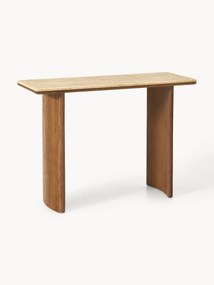 Oak Wood Console Table Chandler with Travertine Table Top