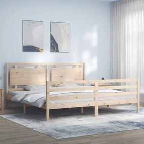 3194071 vidaXL Estrutura de cama com cabeceira 200x200 cm madeira maciça
