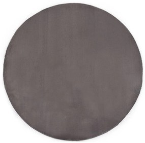 vidaXL Tapete em pele de coelho artificial 160 cm cinzento-escuro